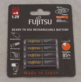 Fujitsu 976680816131 Nimh Rechargeable Battery Aaa 900mah 4-pack Batteries Made In Japan