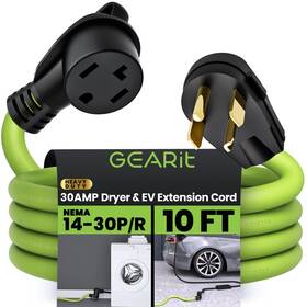 Gearit 815248022024 30-amp Extension Cord For Dryer And Ev 125/250-volt 4-prong Compatib