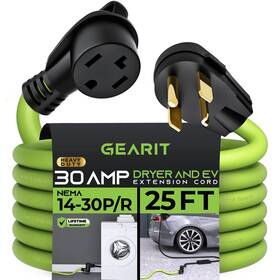 Gearit 815248022031 30-amp Extension Cord For Dryer And Ev 125/250-volt 4-prong Compati
