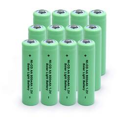 Gpaagr12800 Glepoweer 12 Pack Solar Light Aa Rechargeable Batteries Ni-cd 800mah Nicd Rechargeab
