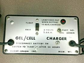 Grc-6350m Globe-union Vintage Battery Gel Cell Trickle Charger Inc 6v 2.6ah Part Grc 6350m