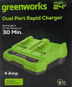 Cag817 Greenworks 24v Dual Port Battery Charger Genuine