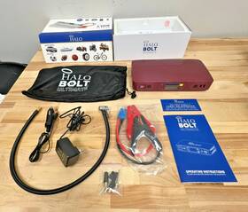 Halo 645397938798 Bolt Ultimate Car Jump Starter And Air Compressor Burgundy Accessories