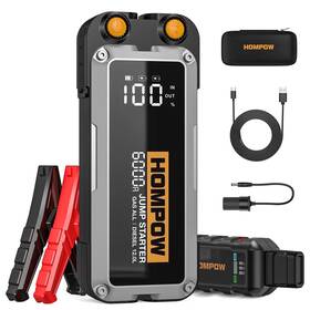 Hojs20000342 Hompow Battery Jump Starter 6000a Car Truck Peak All Gas To 12l Engine Portable