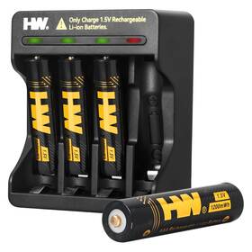 1200mwh Hw Cx03 4 Pack Lithium Rechargeable Aaa Batteries With Charger 1.5v Tripl