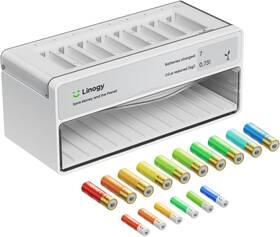 Inc. 445043128138 8-slot Smart Battery Charger And Organizer With 10 Aa 6 Aaa Li-ion Batteries