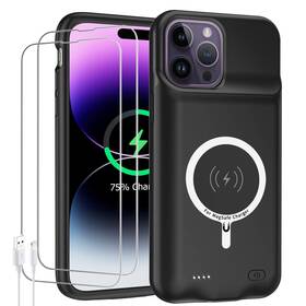 B0c6qqqyz8 Jbubn Iphone 14 Pro Max Battery Case 10800mah Wireless Charging Protective Cover Black