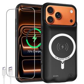 B0c89r4qm4 Jbubn Iphone 17 Pro 10000mah Wireless Charging Extended Battery Case Power Cover Black