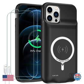 B0cl6hktk5 Jbubn Iphone 12 Pro Max 10800mah Battery Case Wireless Charger Black