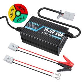 12v20a Kaisal 12v Lithium Battery Charger 20a For Lifepo4 Deep Cycle Rv Boat Car Solar
