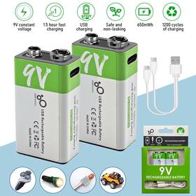5600mwh Kepeak 5800mwh 9v Volt Li-ion Usb Rechargeable Batteries Lithium Ion Battery Cable Lot