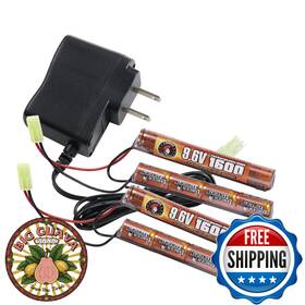 B0cbpchqbj Lancer Tactical Airsoft Rc Charger 9.6v Nimh 1600mah Battery Pack X2