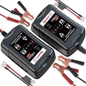 Leicestercn 712424110813 2-pack 12v Battery Trickle Charger Maintainer Portable Smart Fl