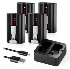 Lesaps X002da25wd Usb Dual Slot Charger With 4 Li-ion Batteries For Ring Video Doorbell