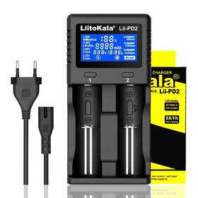 Lii-pd2 Liitokala 762949029312 2bay 18650 Battery Charger With Smart Universal Lcd Display