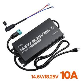 18.25v Litime 702571566861 14.6v 10a Dual Bank Smart Battery Charger For Lifepo4 Mountable
