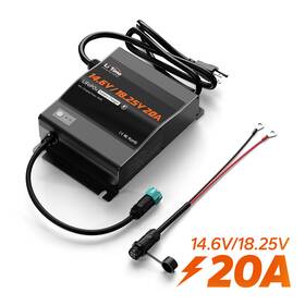 18.25v Litime 702571568087 12v 14.6v 16v 20a Waterproof Lithium Battery Charger For Marine