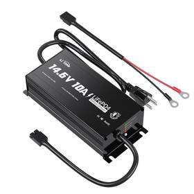 L12v10a-wp-us Litime Ip67 Waterproof 14.6v 10a Lifepo4 Onboard Charger Fast Charging 4 Safety Pr
