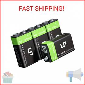 Lp 710619569187 9v Rechargeable Battery Pack 4-pack 600mah Li-ion 9 Volt For Alarms