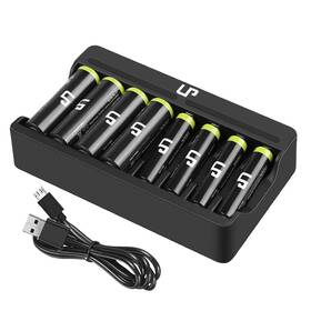 Lp-bc008 Lp Aa Aaa Battery Charger Pack 8 Slot And 2300mah 4-pack 1000mah A