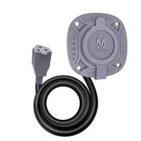 Lukyamzn 761829607497 15amp 125 Volt Ac Port Plug With Integrated Heavy Duty Extension Cord In Gray