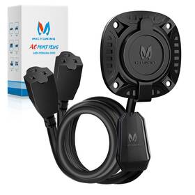 Mic-07-0810 Mictuining 15 Amp 125v Ac Power Inlet Port Plug Integrated 20 Inch Cord For Boat Trucks Trailer