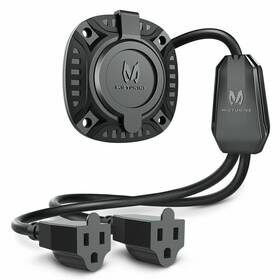 Mic-07-089 Mictuning 15amp Ac Power Plug Port Extension Cord Y-splitter Cable 18 Inch 14awg For Rv Camper