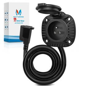 Mic04-15api-bk Mictuning Rv 15a 125v Ac Port Plug With Integrated 20inch Extension Cord Cable Wire Usa