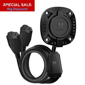 Micapp4108 Mictuning 15a 125v Ac Port Plug With Heavy Duty Y-splliter Integrated Dual 20 Inch Extension Cord