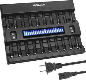Mieklale 445021071036 20 2 Bay Aa Aaa Battery Charger With Smart Lcd Display Fast Charging For