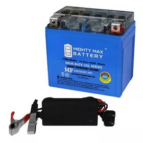 Ytx5l-bs Mighty Max Battery 313031490444 Gel For Kawasaki Kfx90 Kfx50 Kfx80 12v 1amp Charger