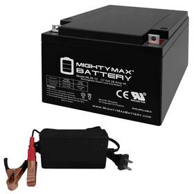 Ml26-1212v4a Mighty Max Battery Ml26-12 -12v 26 Ah T3 Terminal Sla Agm 12v 4amp Charger