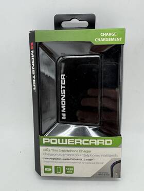 Monster 050644721090 New Powercard Ultra Thin Smartphone Charger 1650mah Power Bank