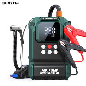 2500a Mudyvel 717097691447 Portable Jump Starter With Air Pump Car Battery Jumper 12v