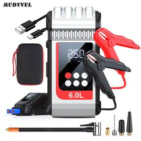 Car-q22 Mudyvel Portable Car Jump Starter Booster Jumper Box Tire Inflator Compressor Air Pump