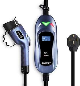 Mustart 445020156116 Level 2 Portable Ev Charger 40 Amp 240 Volt 25ft Cable Electric Vehicle Cha