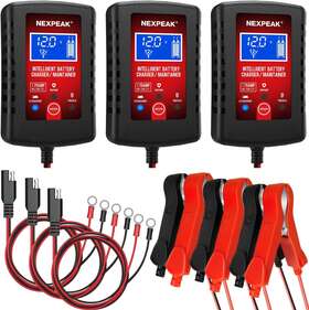 Nexpeak 445037285281 3-pack Car Battery Charger 6/12v Smart Fully Automatic Maintainer
