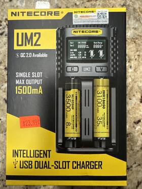 2-solt Nitecore 952506492787 Um2 Digital Battery Charger For Imr/li-ion/lifepo4/ni-mh/ni-cd