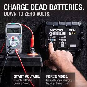 2-bank Noco 445024079046 Smart On-board Marine Battery Charger Fully-automatic 10-amp Select Modes