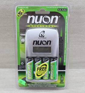 Nurech1-4c Nuon Greenergy 1hr Quick Battery Charger Aa Aaa Nimh Lcd Screen Case