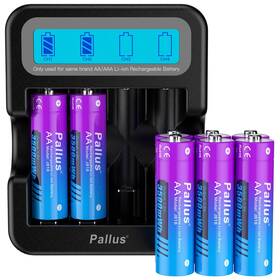 3500mwh Pallus J818k 1.5v Rechargeable Lithium Aa Batteries 8-pack Pre-charged