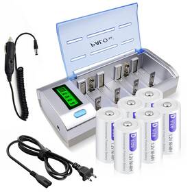 Palogreen 755569619551 6 Packs D Rechargeble Batteries 1.2v 8000mah Nimh With Universal Lcd Battery