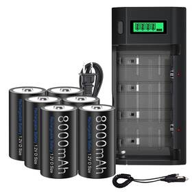 Palowextra 768486819935 Universal Rechargeable Battery Charger For Aa Aaa 9v C D With 6 Pack