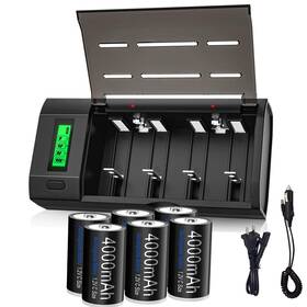B0bnbqp5zs Palowextra Premium Rechargeable C Cell Batteries With Charger 6 Pack 1.2v Nimh Size B