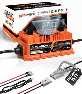 Pw13-107 Parts World Usa Lithiumlogic 12v 40a Lifepo4 Charger With Sb50 Anderson Plug Accessory Wire