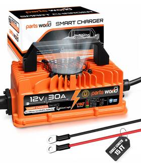 Pw13-116 Parts World Usa Lithiumlogic 12v 30a Lifepo4 Charger With M8 Ring Terminals And Accessory Wires