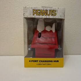 Pnt234-4h Peanuts Item#pnt234-4h Snoopy 4 Port Charging Hub Usb-a Usb-c Usb Charger 5v