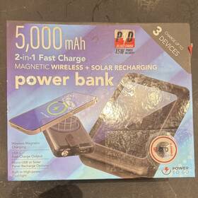 1086170010 Power To Go 5000mah Magnetic Wireless Solar Bank Usb-c 15w Fast Charging
