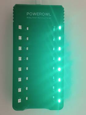Zn825e Powerowl 8 Bay Smart Battery Charger Aa Aaa 5v Recharging Batteries Dock