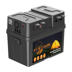 Pb003p Powo Carlife Battery Box For Group 24/27 Build-in Pure Sine 110v Inverter Ac Outlet